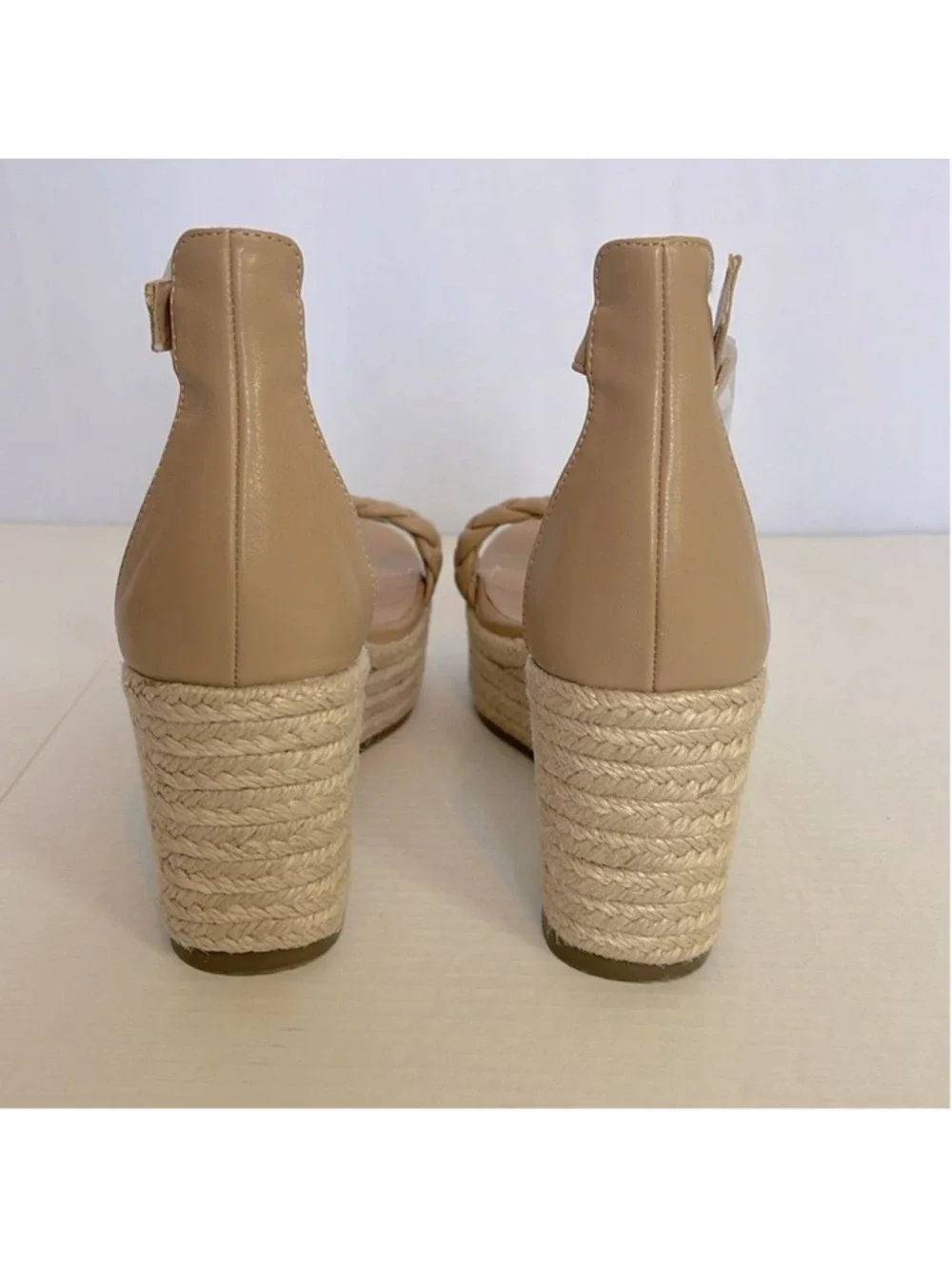 NEW Piepiebuy Wedge Platform Espadrille Sandals Women's Size 9.5 Tan Coastal